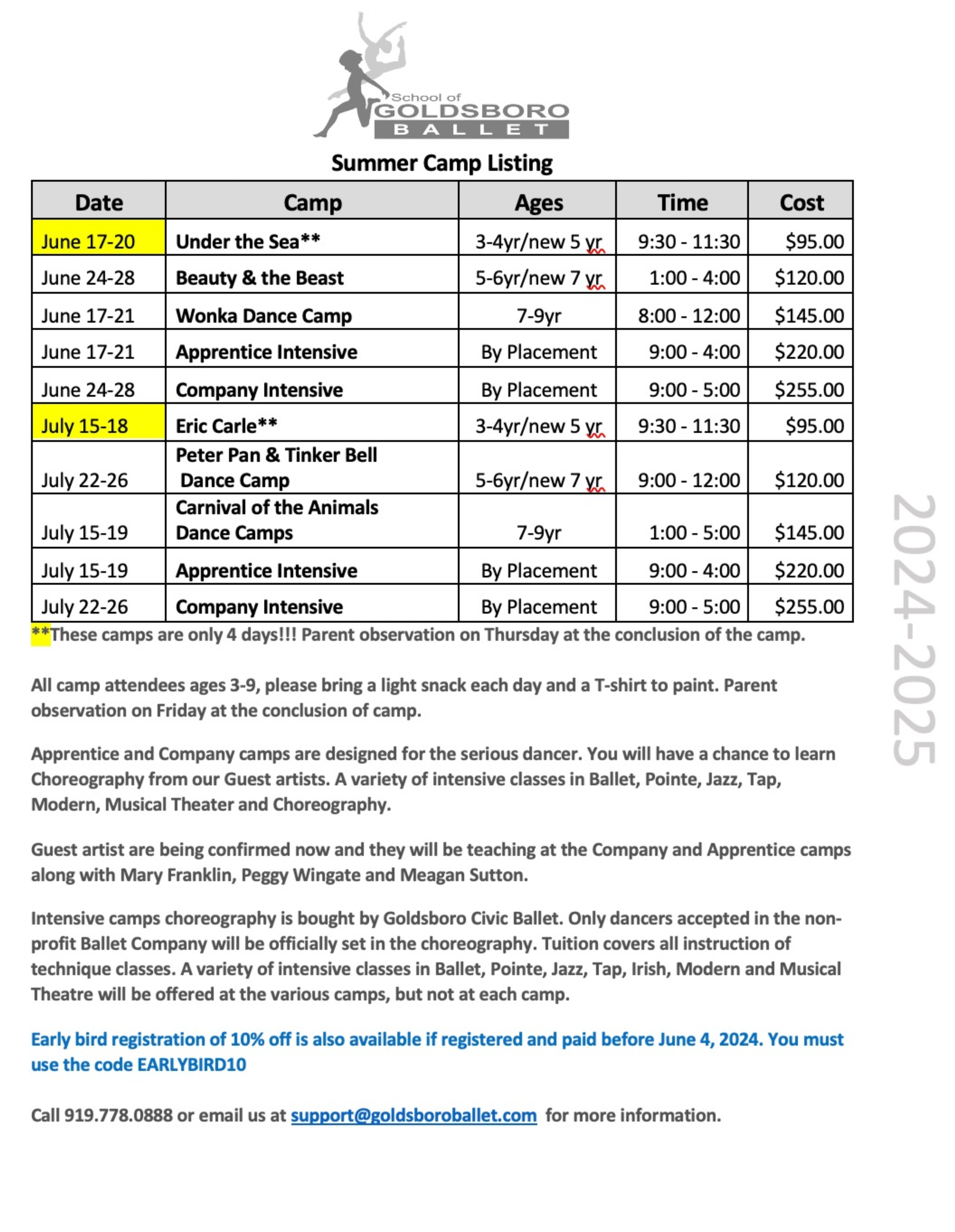 summer camp Info